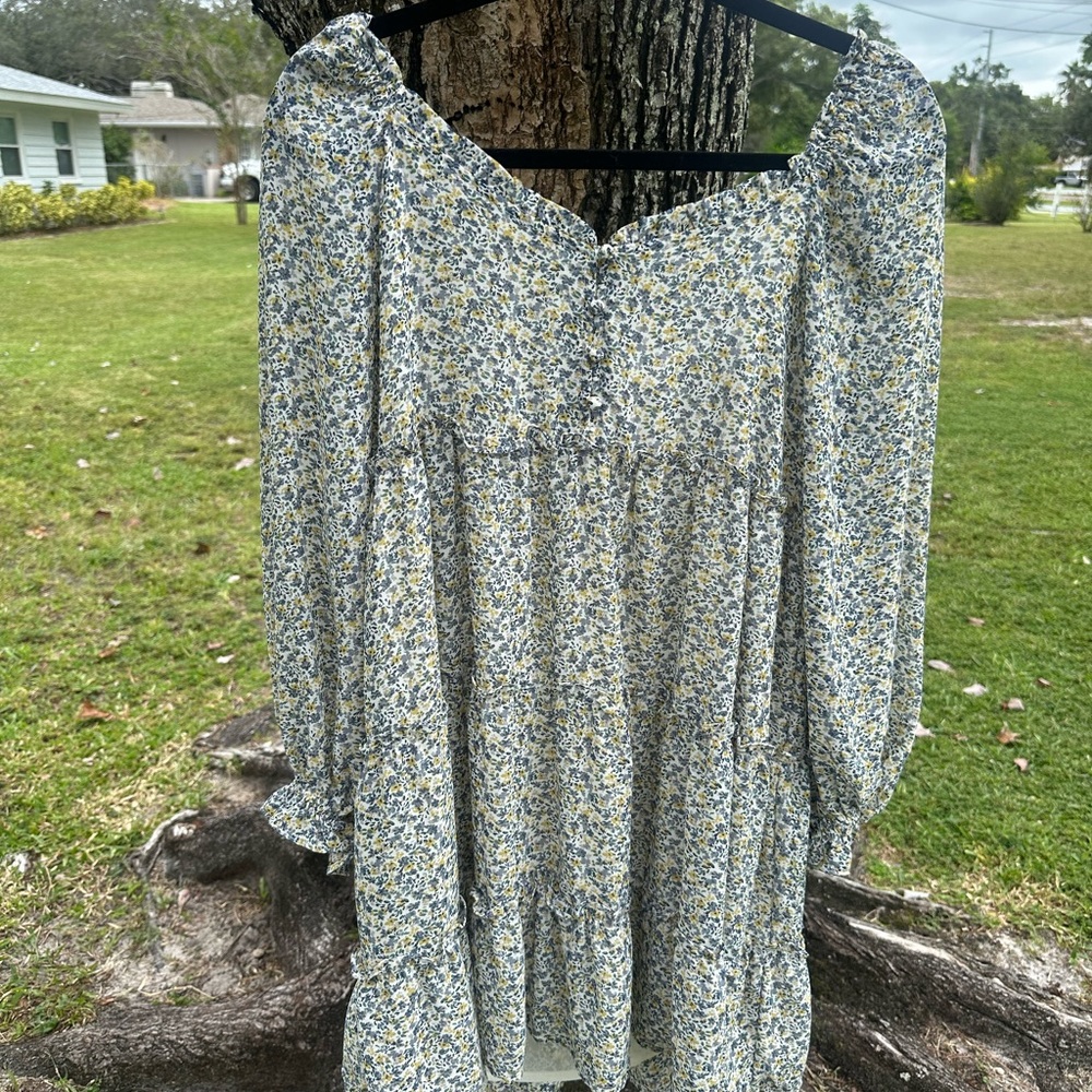 Boheme Floral Blue and White Dress